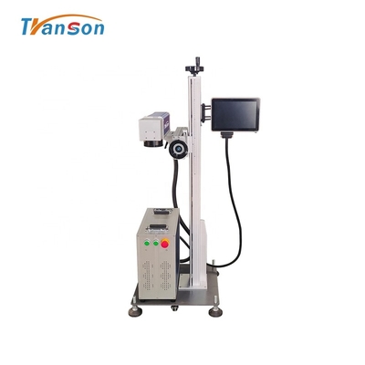Le type de vol de Raycus 30W machine d'inscription de laser de fibre pour le PVC de boîte met en sac la mouche en plastique de machine d'inscription de laser de bouteille 90 degrés
